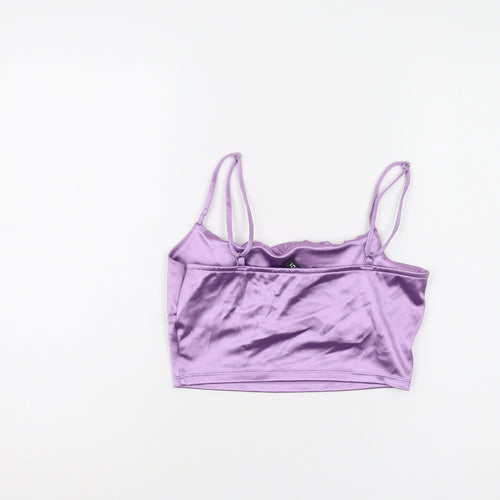 H&M Women's Purple Satin Camisole Tank S