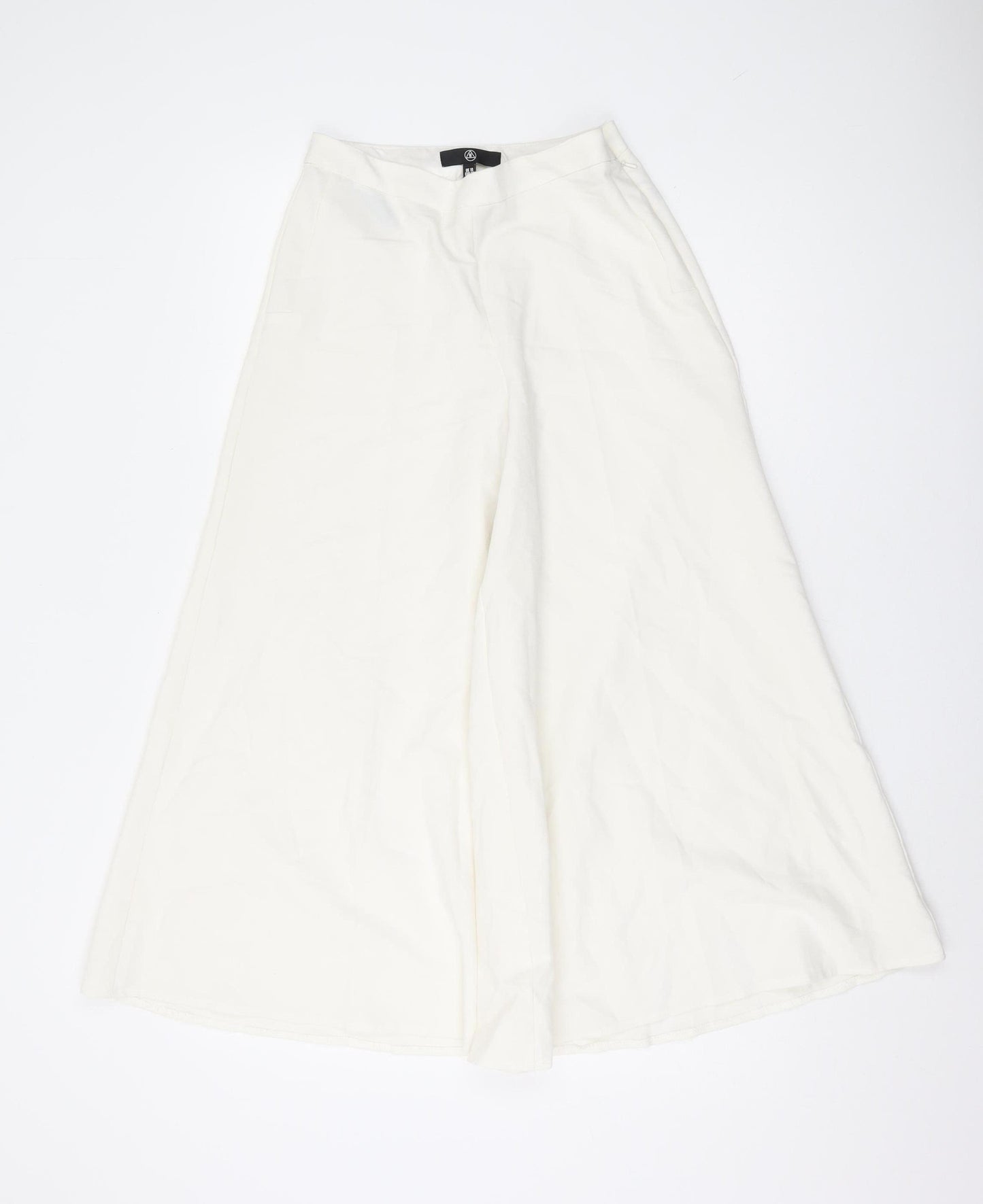 Missguided Women's Ivory Wide-Leg Trousers - Size 10