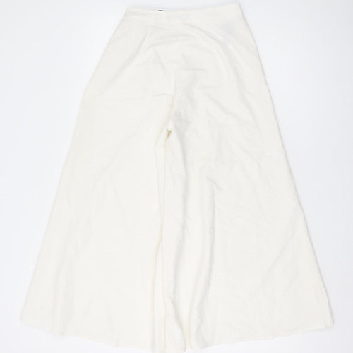 Missguided Women's Ivory Wide-Leg Trousers - Size 10
