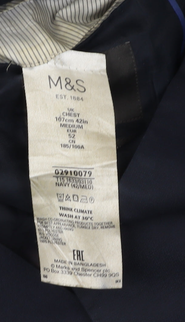 Marks and Spencer Men's Blue Blazer 42 Regular Fit