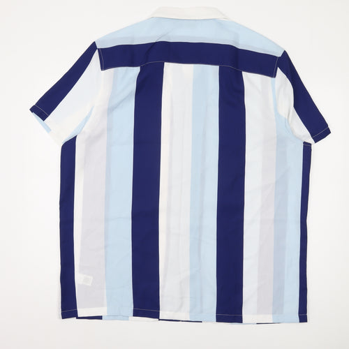 ASOS Men's Blue Striped Button-Up Shirt 3XL