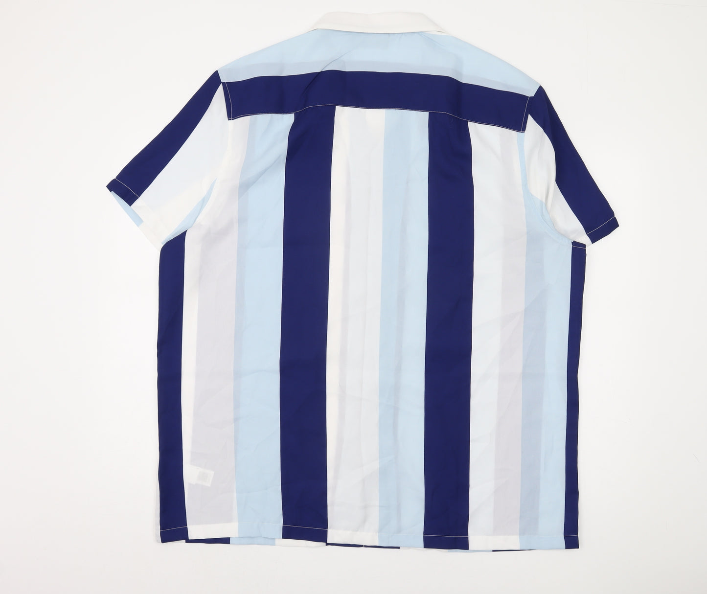 ASOS Men's Blue Striped Button-Up Shirt 3XL