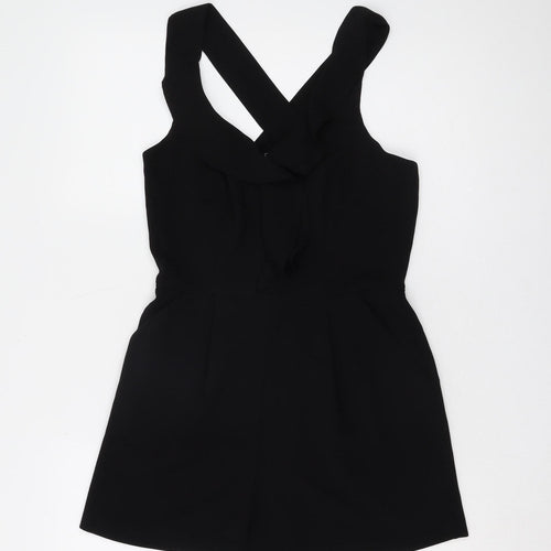 Lost Society Women's Black Sleeveless Playsuit Size 8