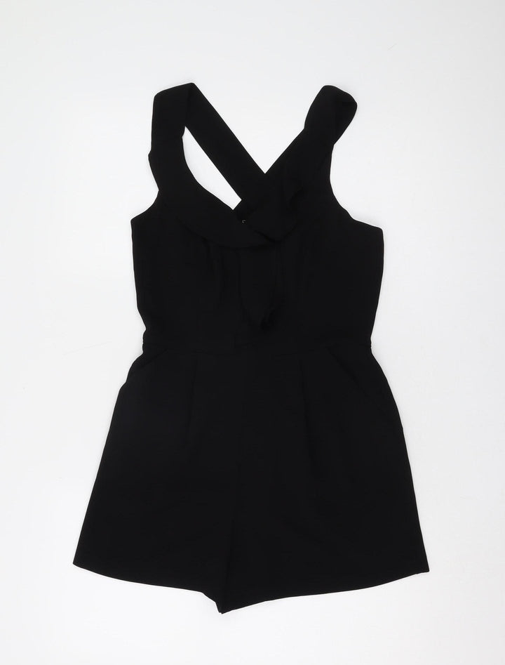 Lost Society Women's Black Sleeveless Playsuit Size 8