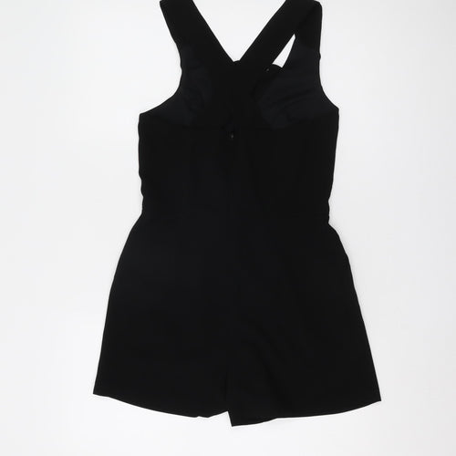 Lost Society Women's Black Sleeveless Playsuit Size 8