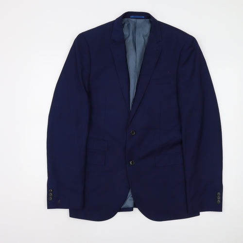 Next Men's Blue Suit Jacket 40L Single-Breasted Formal