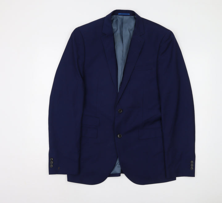 Next Men's Blue Suit Jacket 40L Single-Breasted Formal