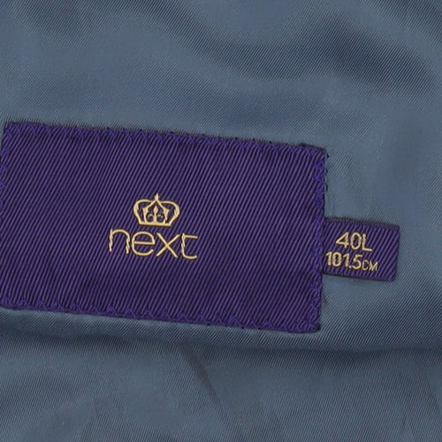 Next Men's Blue Suit Jacket 40L Single-Breasted Formal