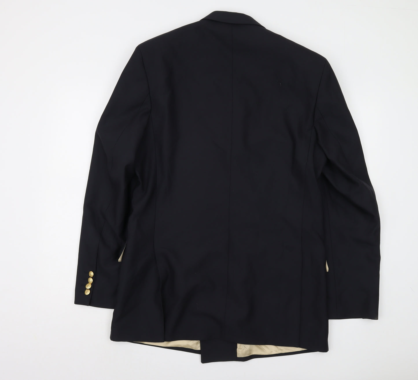 James Aubrey Men's Black Double-Breasted Wool Blazer 38L