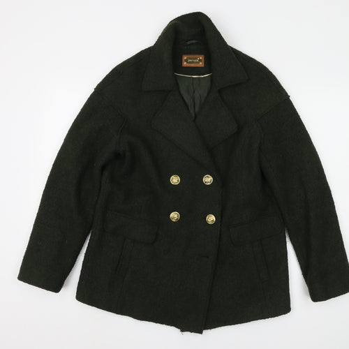 Marks and Spencer Women's Green Pea Coat, Size 10, Winter Elegance