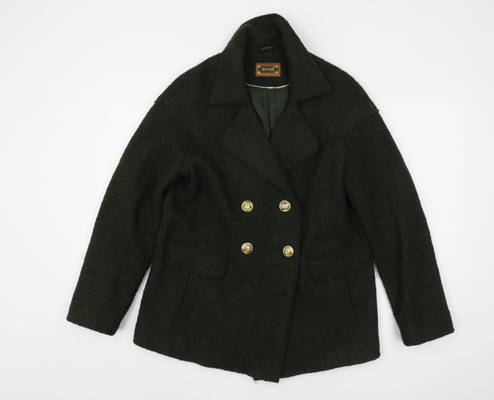 Marks and Spencer Women's Green Pea Coat, Size 10, Winter Elegance