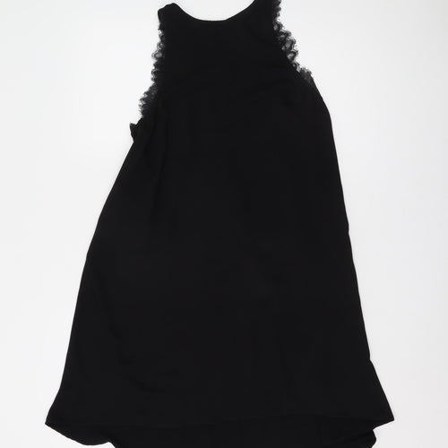 H&M Women's Black Hi-Low Dress, Size 8, Lace Accents