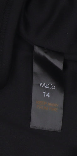 M&Co Women's Black Floral Dress Size 14
