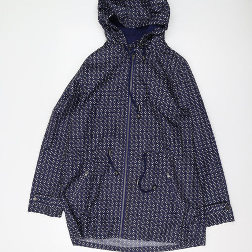 Next Women's Blue Geometric Parka Jacket Size 14