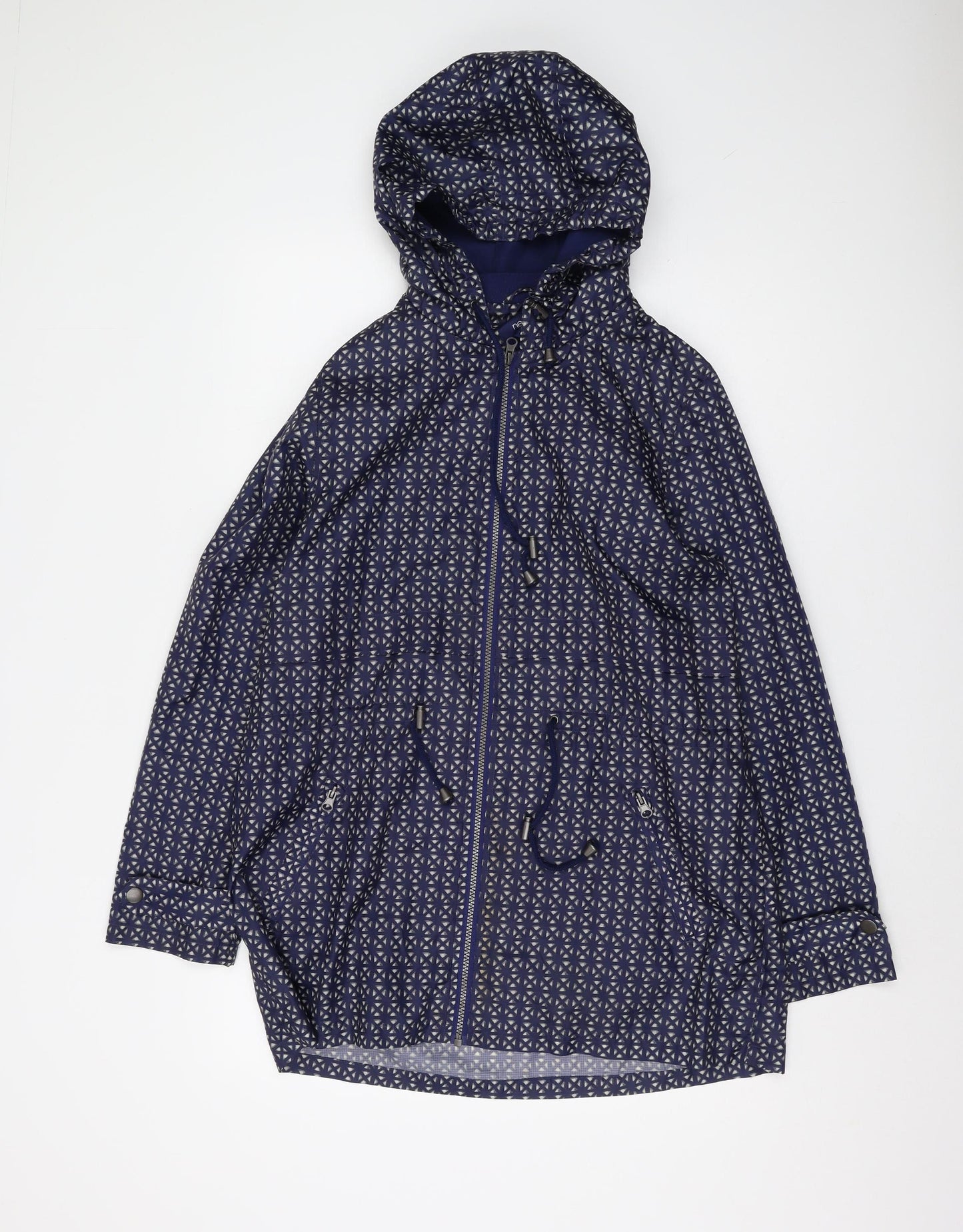 Next Women's Blue Geometric Parka Jacket Size 14