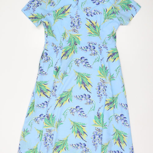 Joanie Women’s Blue Floral Collared Dress Size 14