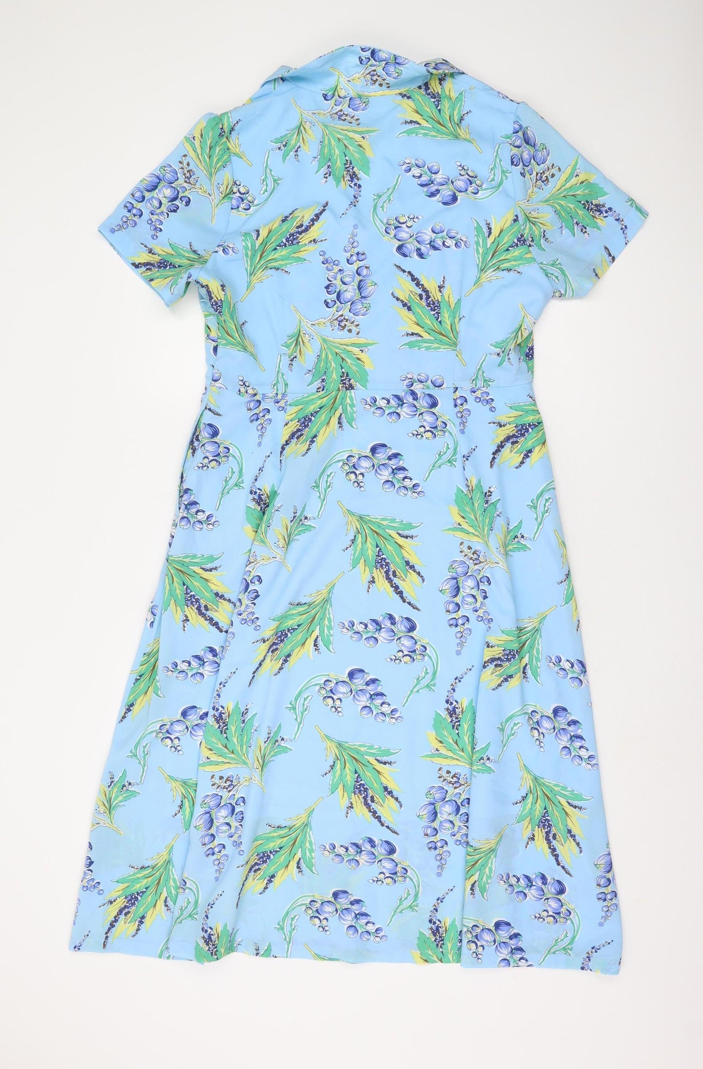 Joanie Women’s Blue Floral Collared Dress Size 14