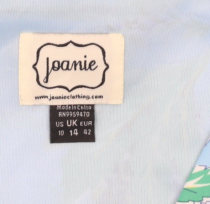 Joanie Women’s Blue Floral Collared Dress Size 14