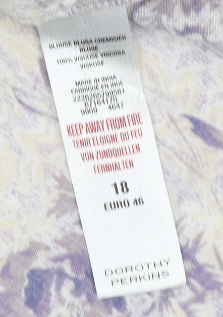 Dorothy Perkins Women's Multicoloured Floral Blouse Size 18