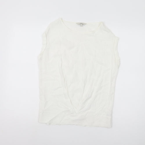Next Women's White Viscose Tank Top Size 8
