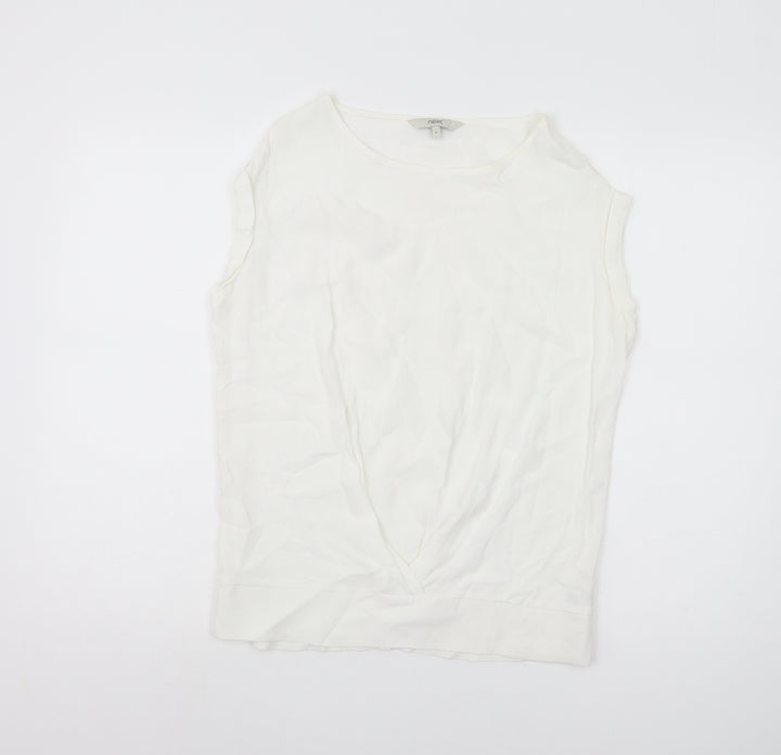 Next Women's White Viscose Tank Top Size 8
