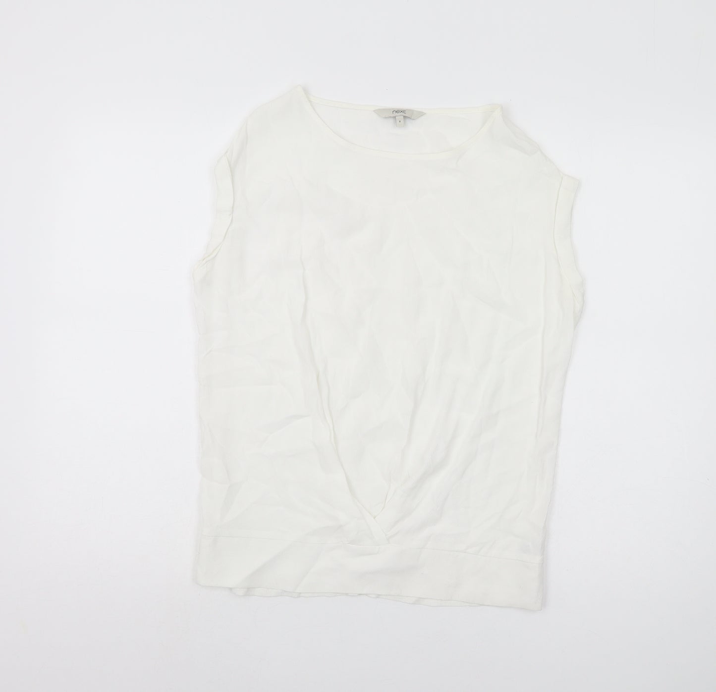 Next Women's White Viscose Tank Top Size 8