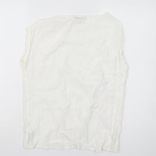 Next Women's White Viscose Tank Top Size 8