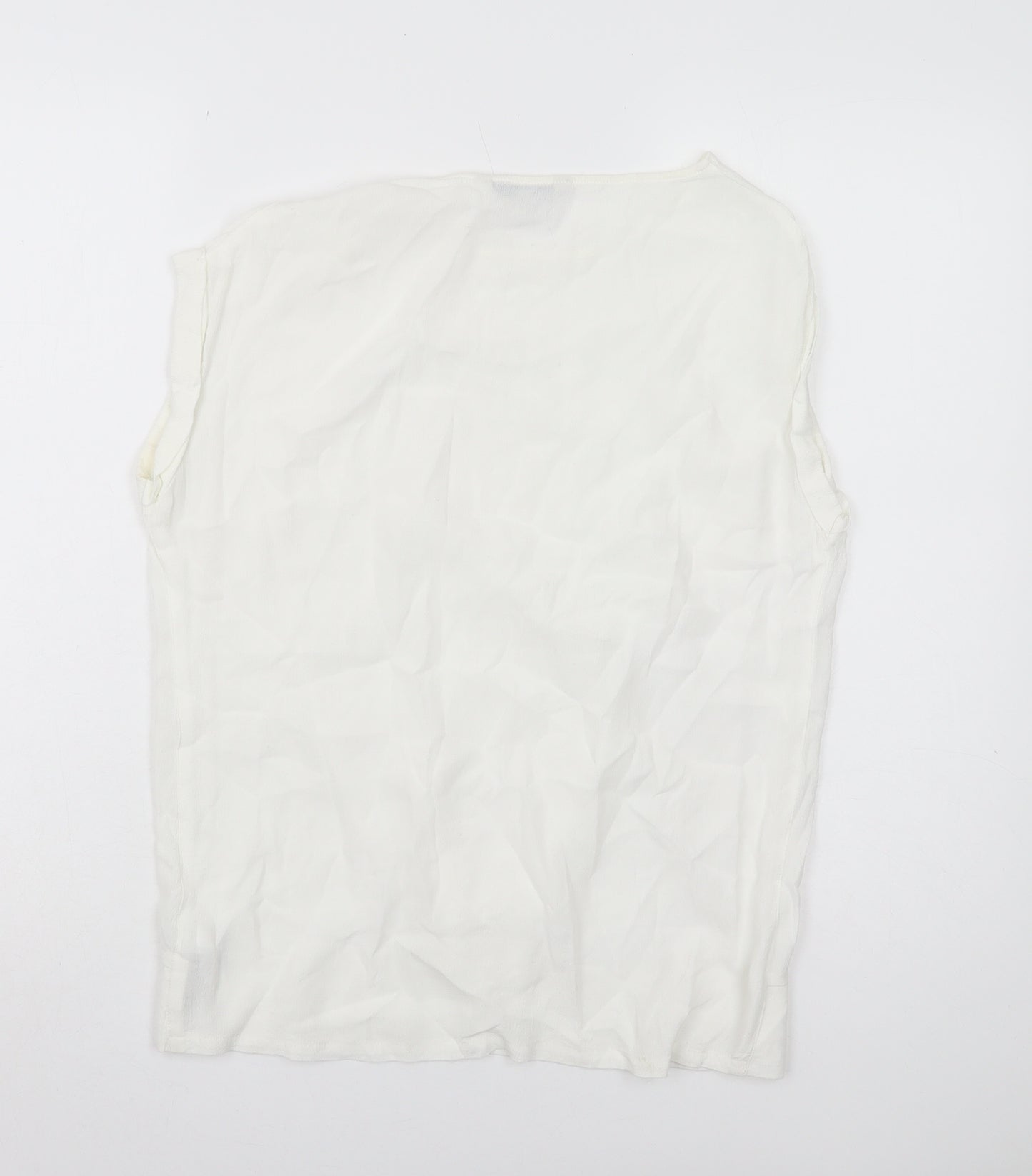 Next Women's White Viscose Tank Top Size 8