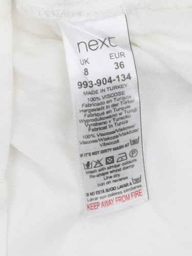 Next Women's White Viscose Tank Top Size 8