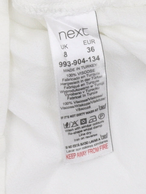 Next Women's White Viscose Tank Top Size 8