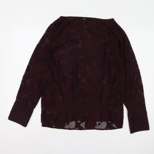 Next Long Sleeve Top Women Burgundy Size 10