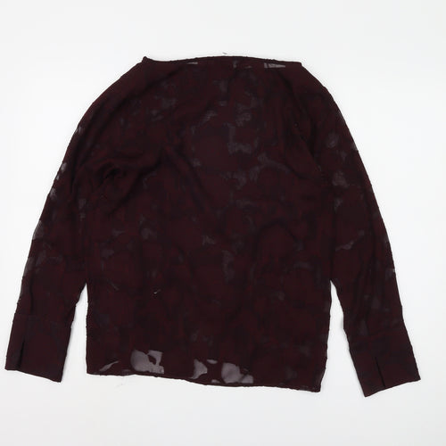 Next Long Sleeve Top Women Burgundy Size 10
