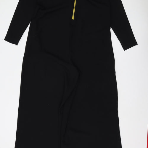 Zara Women's Black Long Sleeve Jumpsuit Size 8