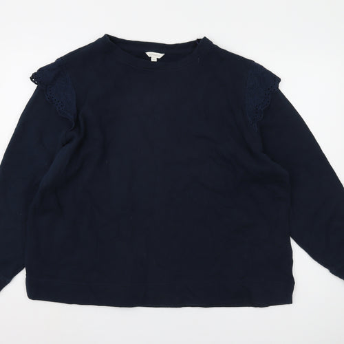 Monsoon Women’s Blue XL Crew Neck Lace Sweatshirt