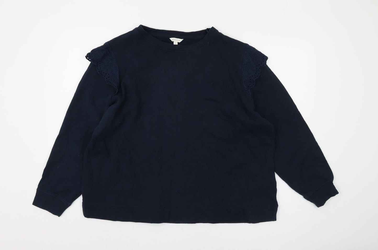 Monsoon Women’s Blue XL Crew Neck Lace Sweatshirt