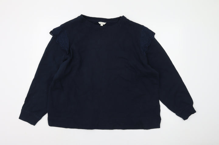 Monsoon Women’s Blue XL Crew Neck Lace Sweatshirt