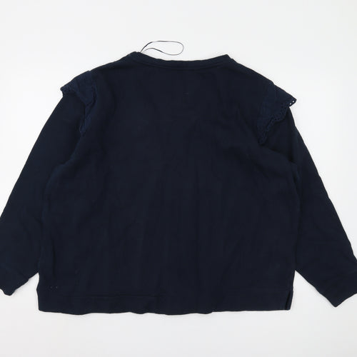 Monsoon Women’s Blue XL Crew Neck Lace Sweatshirt