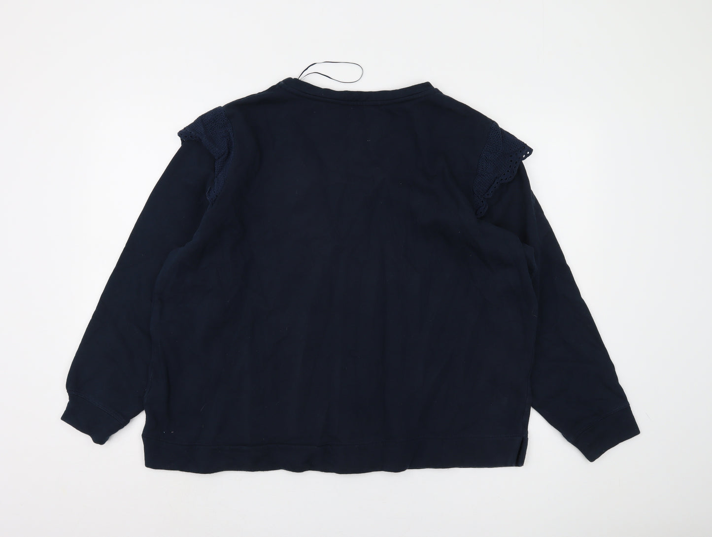 Monsoon Women’s Blue XL Crew Neck Lace Sweatshirt