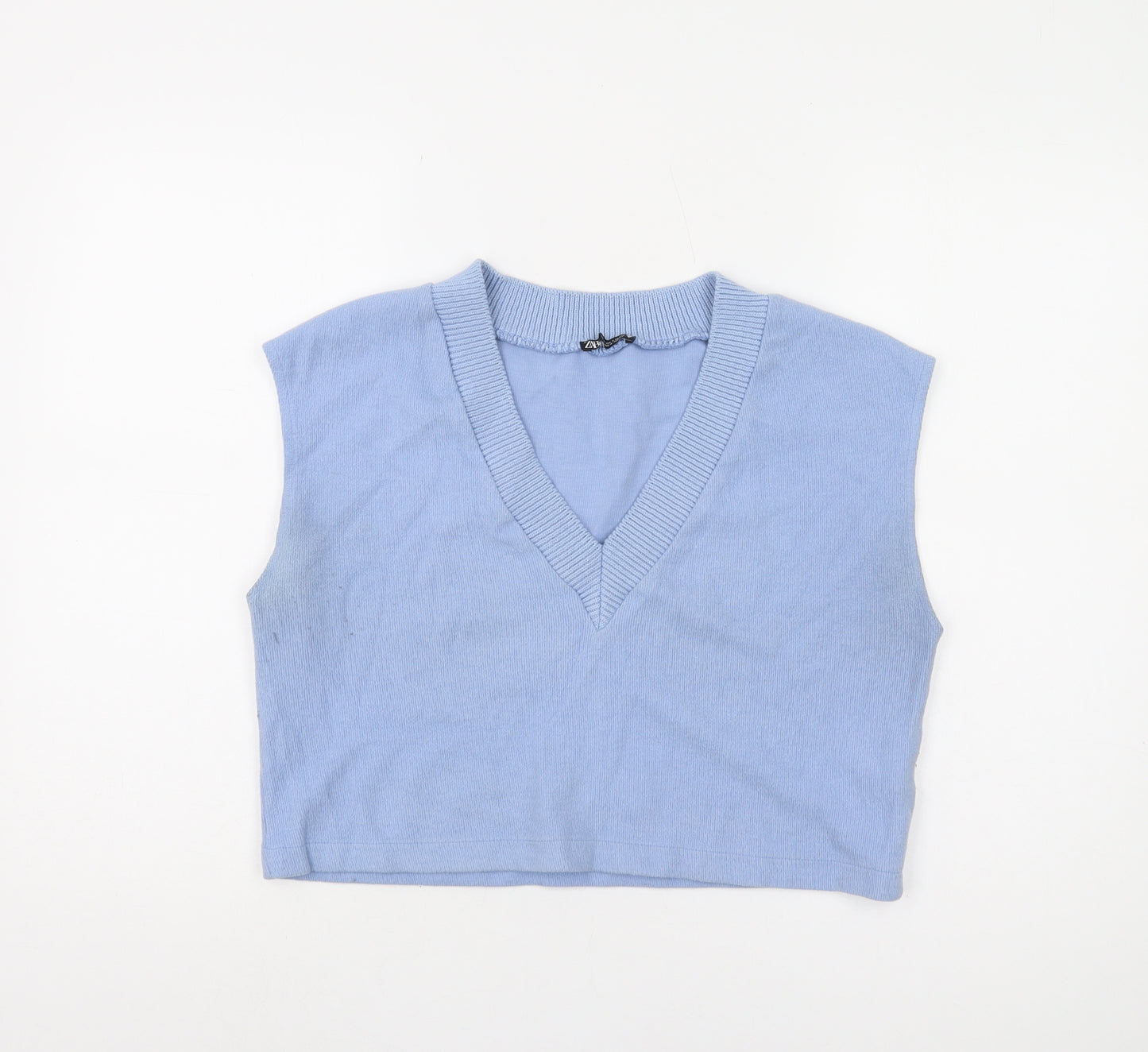 Zara Women's Blue Sleeveless Vest, Size S