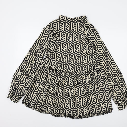 Papillonne Women's Black Geometric Blouse