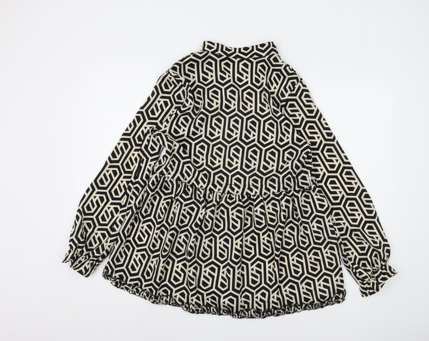 Papillonne Women's Black Geometric Blouse