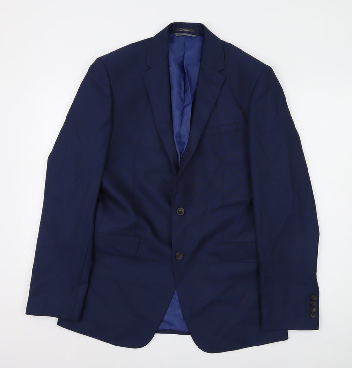 Marks & Spencer Men's Blue Long Blazer Jacket 38L