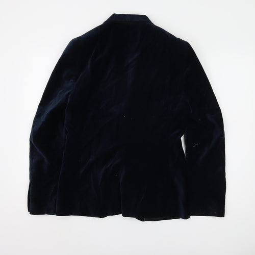 H&M Men's Blue Velvet Blazer Size 36R - Classic Formal Jacket