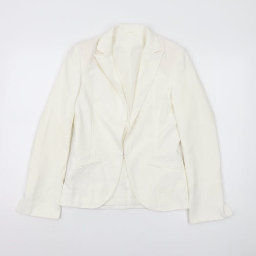 Topshop Women's White Blazer - Size 8 - Elegant Workwear