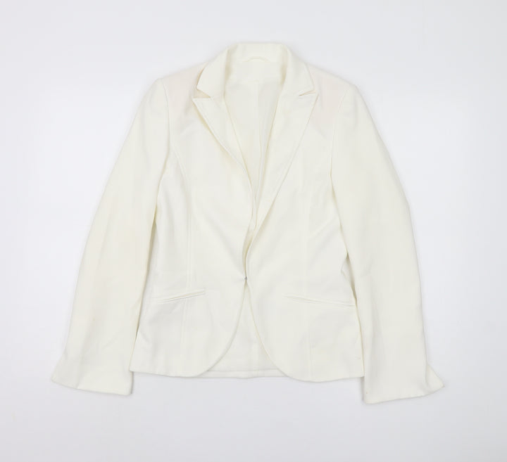 Topshop Women's White Blazer - Size 8 - Elegant Workwear