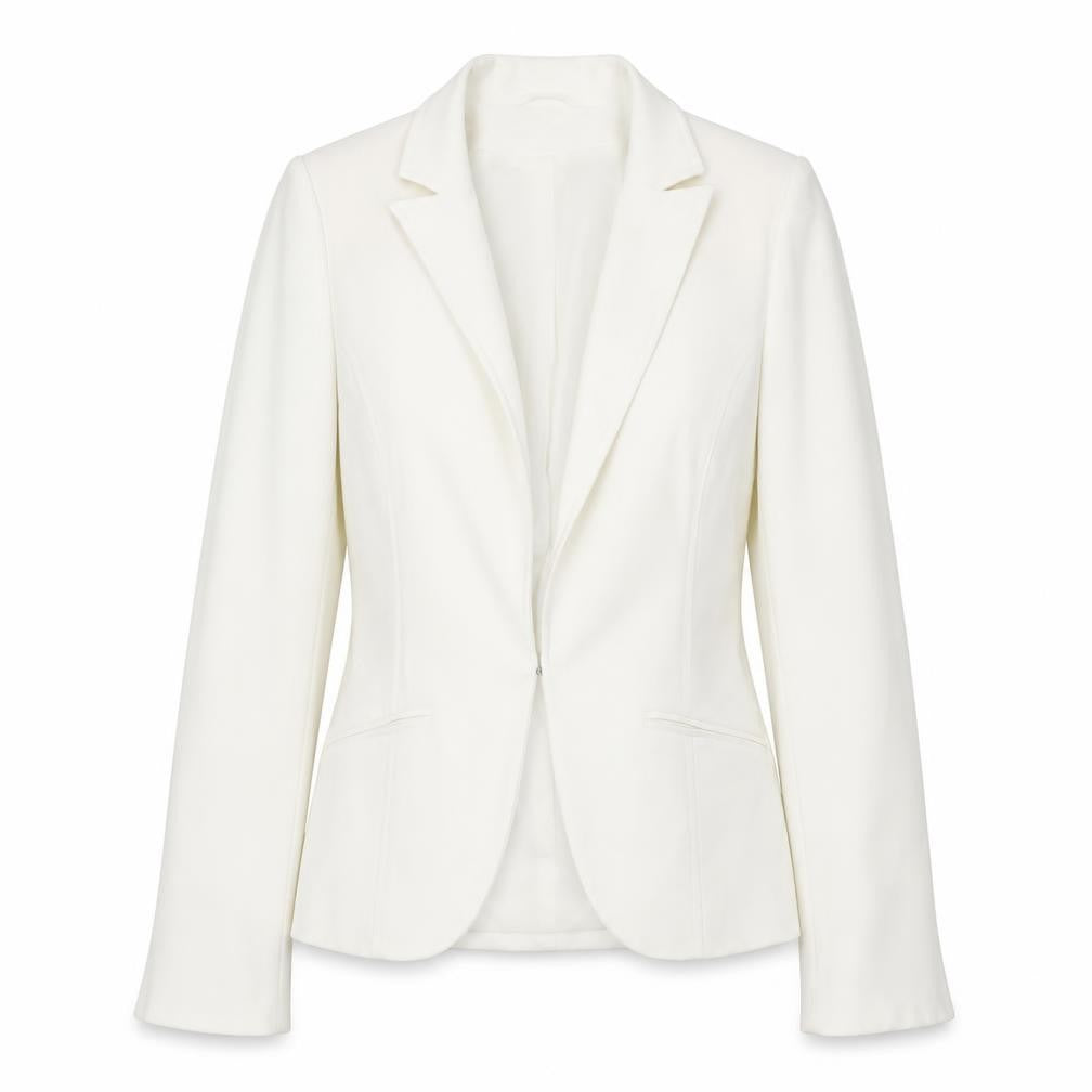 Front view of Topshop Women's White Blazer -, size 8, - Elegant Workwear