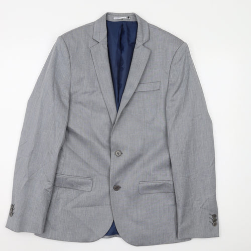 River Island Men's Grey Blazer, Size 38, Regular Fit