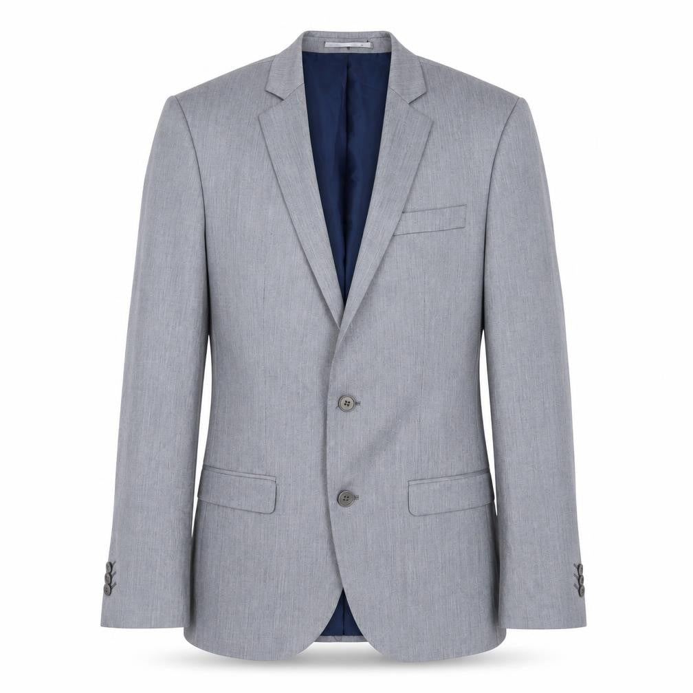 Front view of River Island Men's Grey Blazer, size 38, Regular Fit