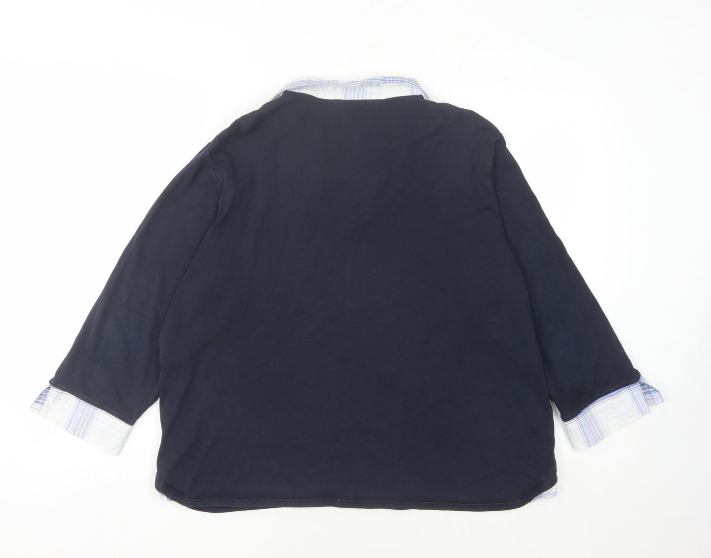 Maine New England Women's Blue Collared Button-Up, Size 22