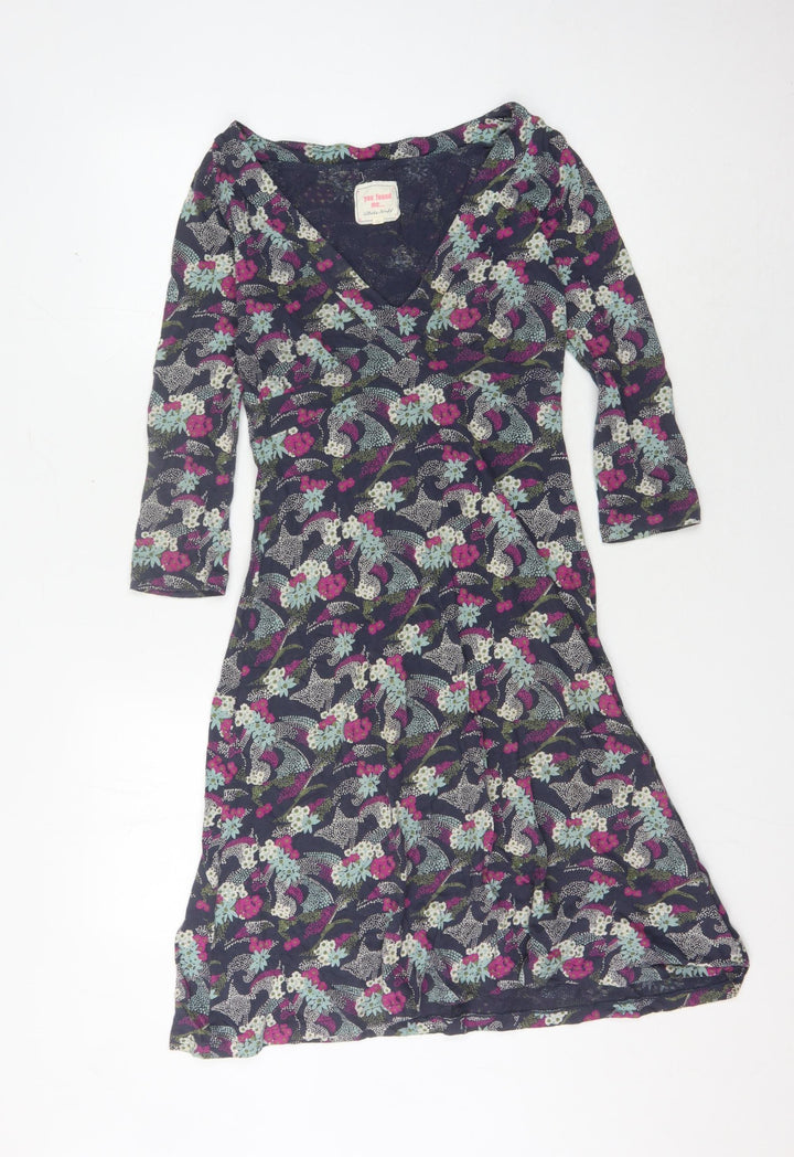 White Stuff Women's Multicoloured V-Neck Dress L